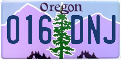 OR license plate 016DNJ