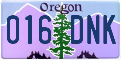 OR license plate 016DNK