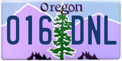 OR license plate 016DNL