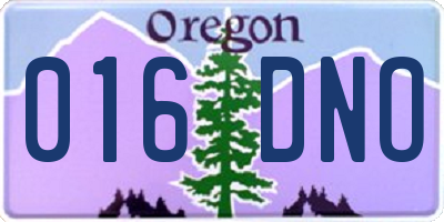 OR license plate 016DNO
