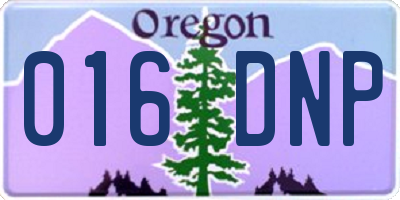 OR license plate 016DNP