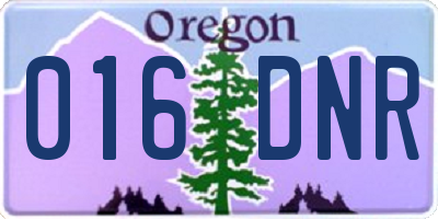 OR license plate 016DNR