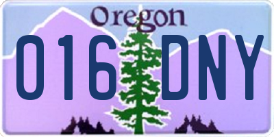 OR license plate 016DNY