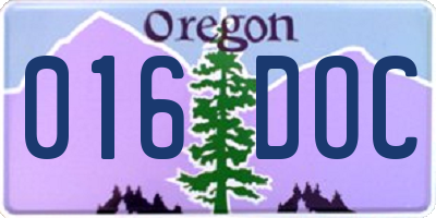 OR license plate 016DOC