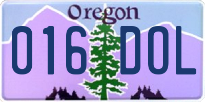 OR license plate 016DOL