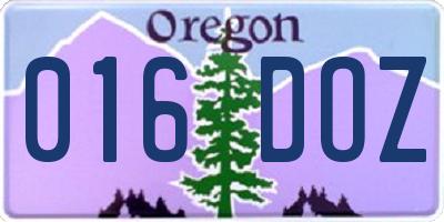 OR license plate 016DOZ