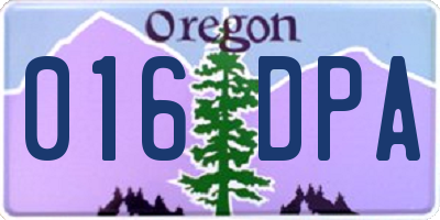 OR license plate 016DPA