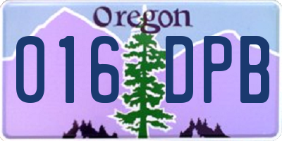 OR license plate 016DPB