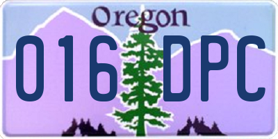 OR license plate 016DPC
