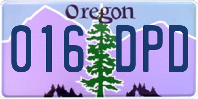 OR license plate 016DPD