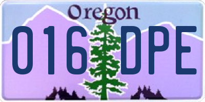 OR license plate 016DPE