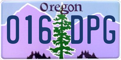 OR license plate 016DPG
