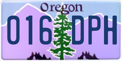 OR license plate 016DPH