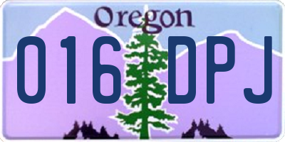 OR license plate 016DPJ