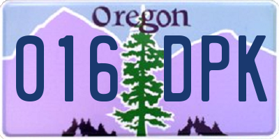 OR license plate 016DPK