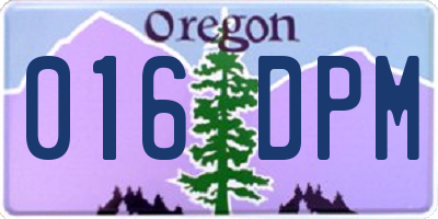 OR license plate 016DPM