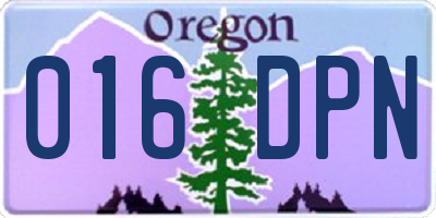 OR license plate 016DPN