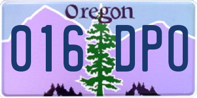 OR license plate 016DPO
