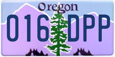 OR license plate 016DPP