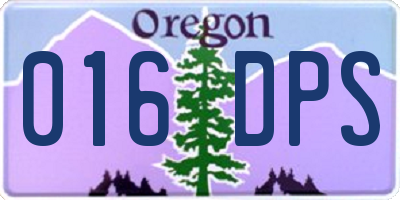 OR license plate 016DPS