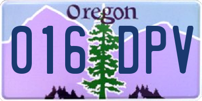 OR license plate 016DPV