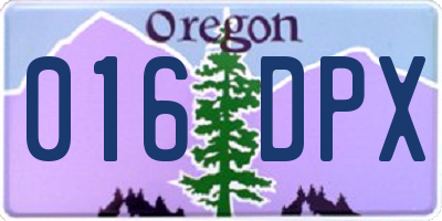 OR license plate 016DPX