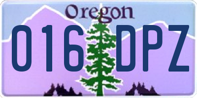 OR license plate 016DPZ