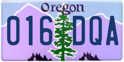 OR license plate 016DQA