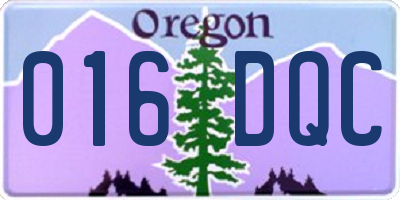 OR license plate 016DQC