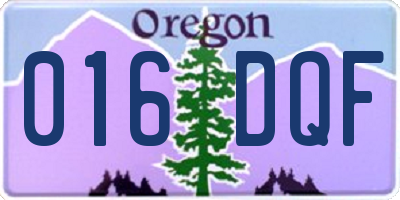 OR license plate 016DQF