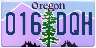 OR license plate 016DQH