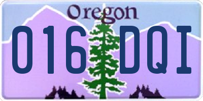 OR license plate 016DQI