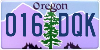 OR license plate 016DQK