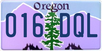 OR license plate 016DQL