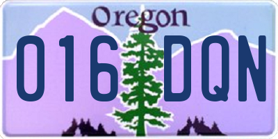 OR license plate 016DQN