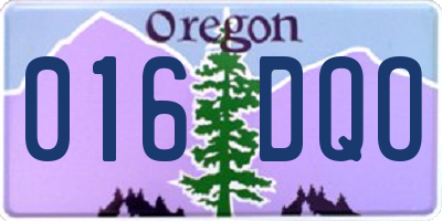 OR license plate 016DQO