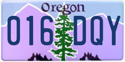 OR license plate 016DQY
