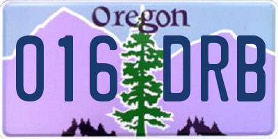 OR license plate 016DRB