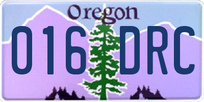 OR license plate 016DRC