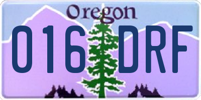 OR license plate 016DRF