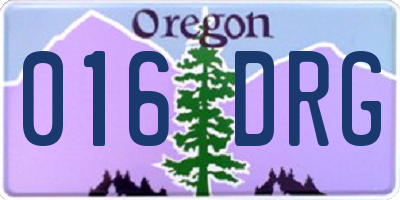 OR license plate 016DRG