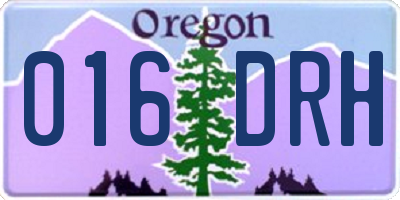 OR license plate 016DRH