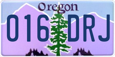 OR license plate 016DRJ