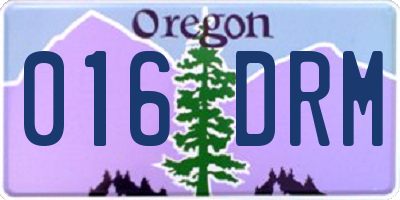 OR license plate 016DRM