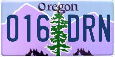 OR license plate 016DRN