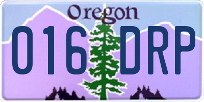 OR license plate 016DRP
