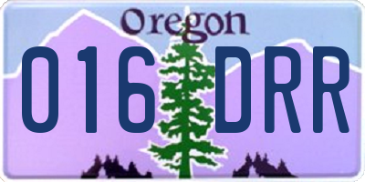 OR license plate 016DRR