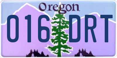 OR license plate 016DRT