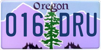 OR license plate 016DRU