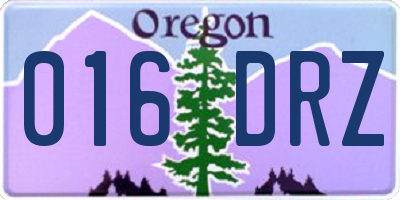 OR license plate 016DRZ